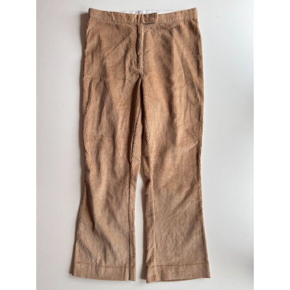 Aritzia BABATON 1-01 Albers Tan Corduroy Cropped Kick Flare Pants, Size 10 - Picture 2 of 13